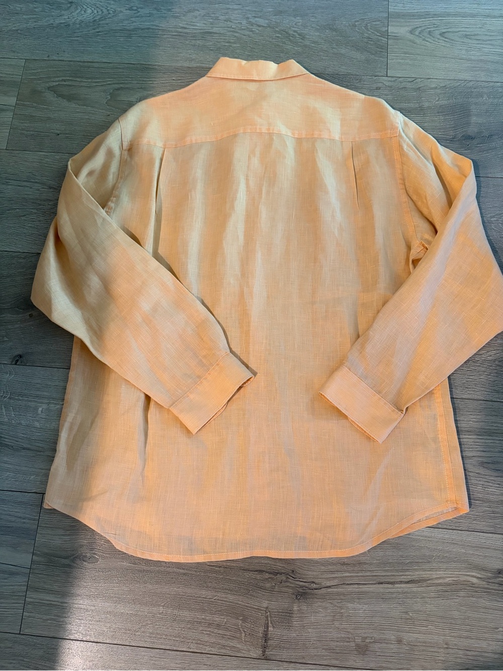 Tommy Bahama Shirt Mens Large 100% Linen Long Sleeve Peach Orange Beach Vacation - Picture 2 of 9